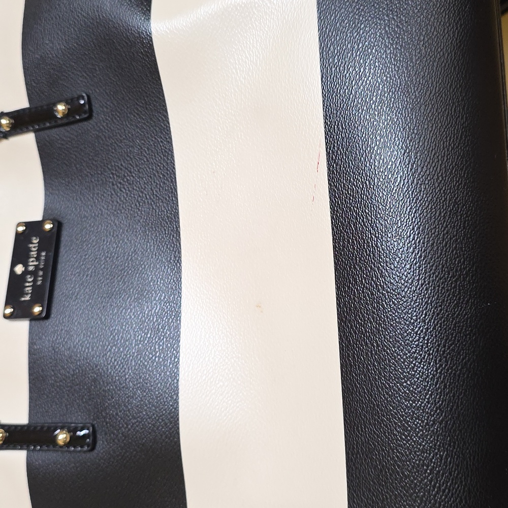 Kate Spade Black and White Striped Tote Bag - Picture 3 of 16